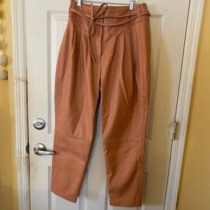 Anthropologie CHELSEA TAPERED FAUX LEATHER PANTS